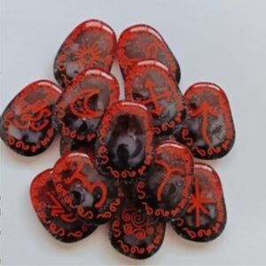 Crow Temperature Color Change Garnet and Obsidian Crystal Witches Runes